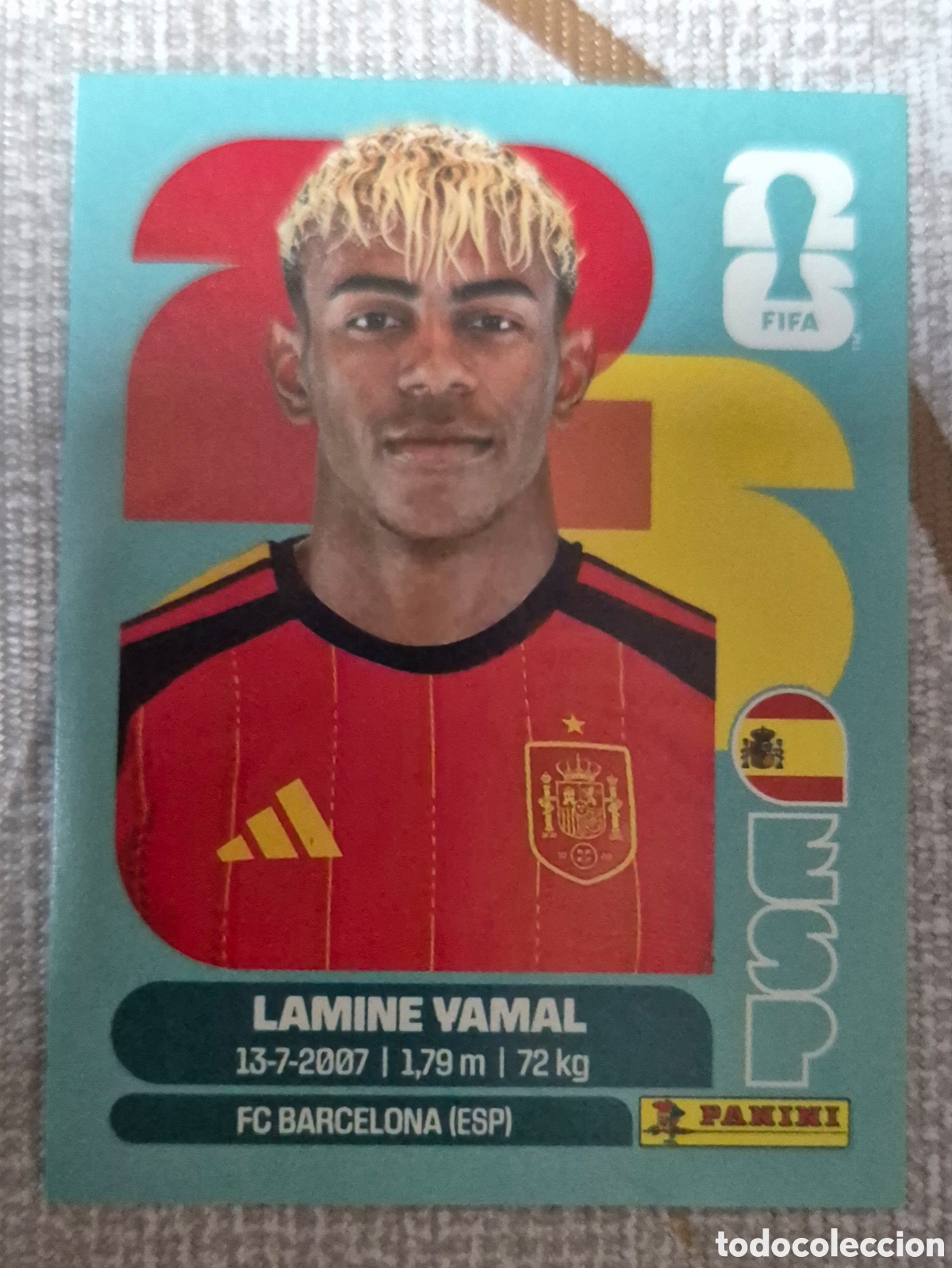 Cromos de f&uacute;tbol: Lamine yamal espa&ntilde;a sticker mundial 2026
