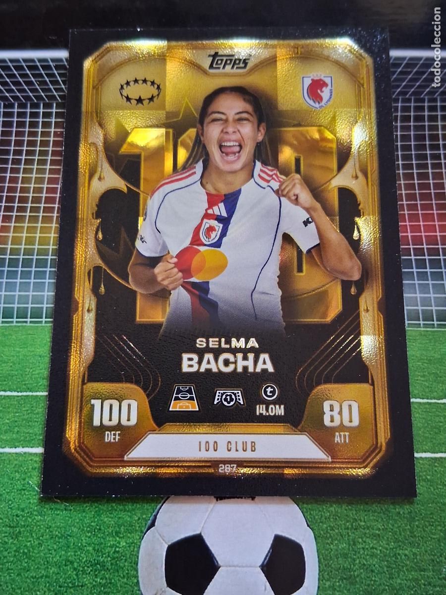 Cromos de f&uacute;tbol: 287 SELMA BACHA LYON 100 CLUB TOPPS MATCH ATTAX EXTRA CHAMPIONS LEAGUE 2025 2026 25 26