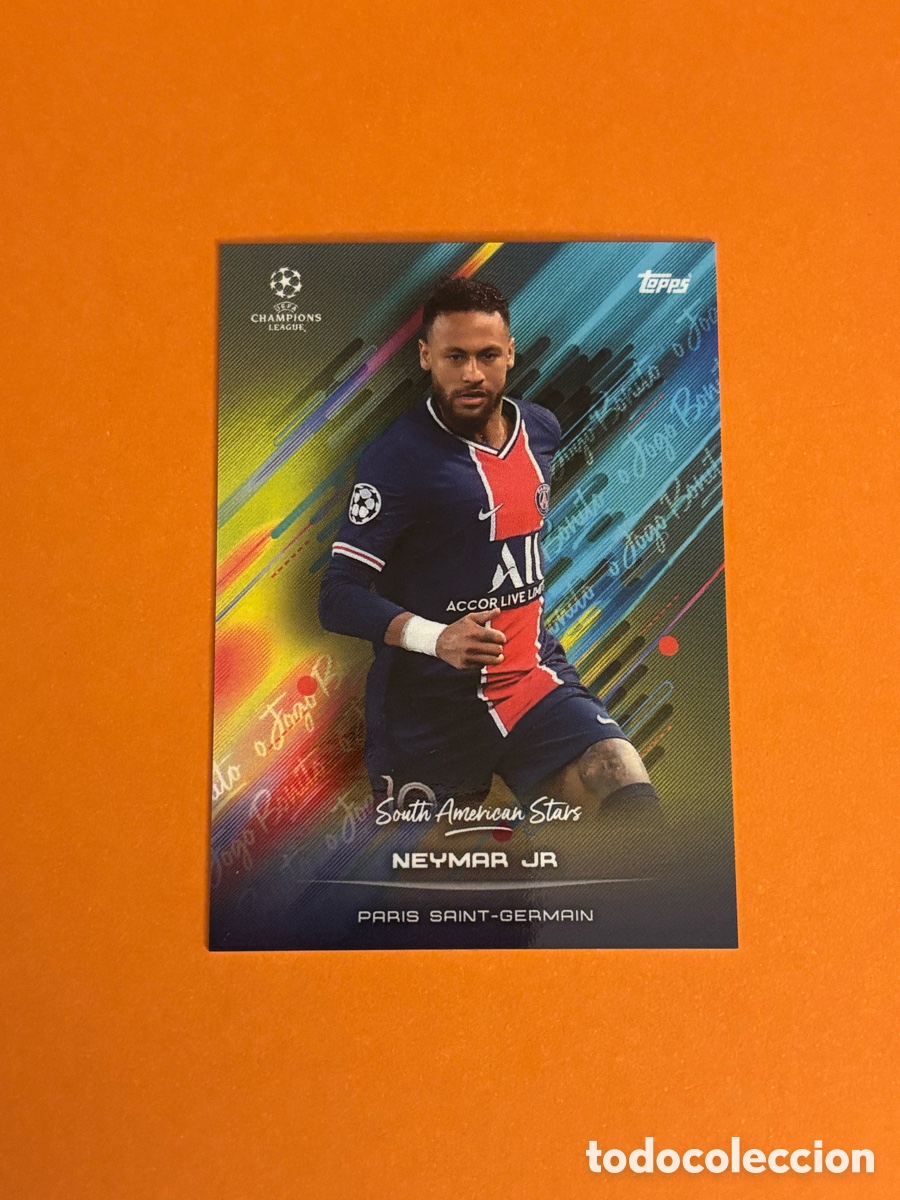 Cromos de f&uacute;tbol: Neymar Jr 2021 Topps O Jogo Bonito - Dise&ntilde;ado por Roberto Firmino - PSG Brasil