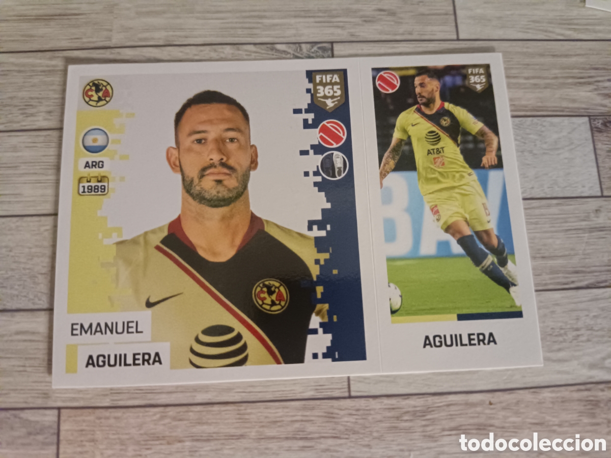 Football Stickers: 349 AGUILERA AMERICA STICKER PANINI FIFA 365 2018 2019 18 19 BLUE EDITION