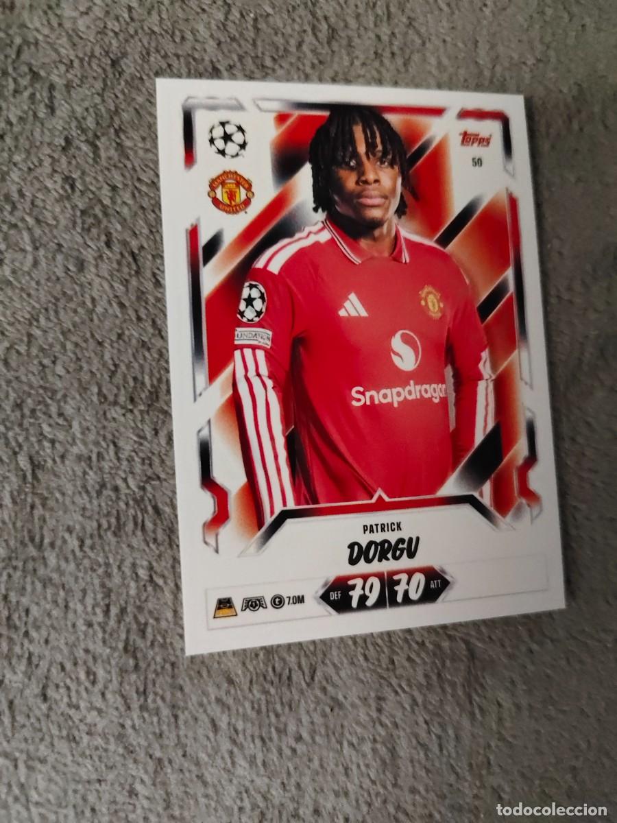 Cromos de f&uacute;tbol: 50 MATCH ATTAX 26/27 PATRICK DORGU MANCHESTER UNITED BASE CARD 2026 2027 TOPPS UCC AAU
