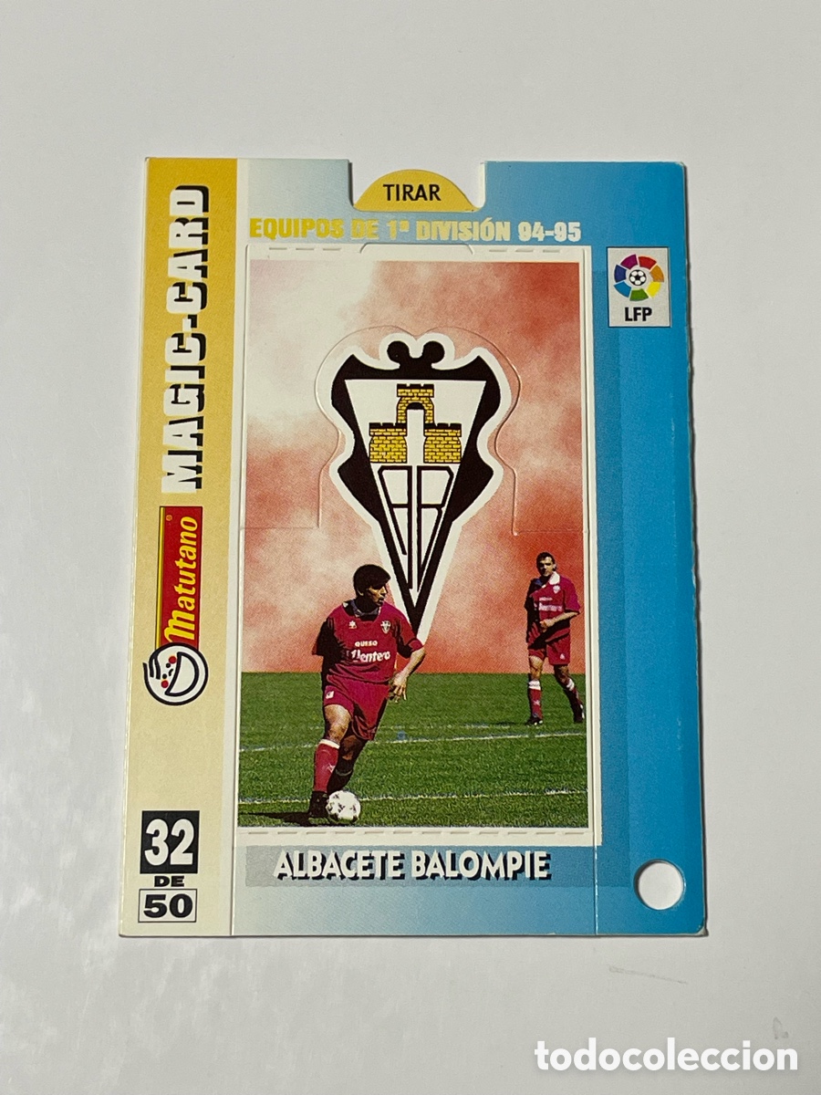 Cromos de f&uacute;tbol: Escudo y plantilla Albacete 94-95 Matutano Magic Card #32