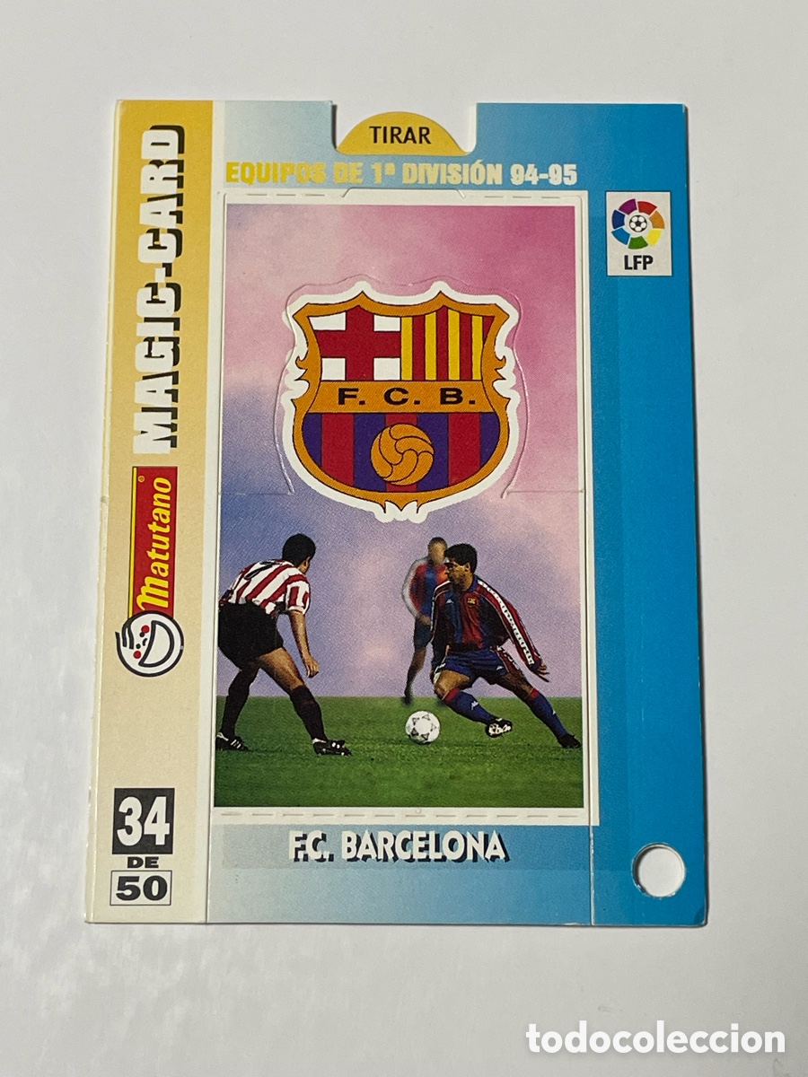 Cromos de f&uacute;tbol: Escudo y plantilla F. C. Barcelona 94/95 Matutano Magic Card #34
