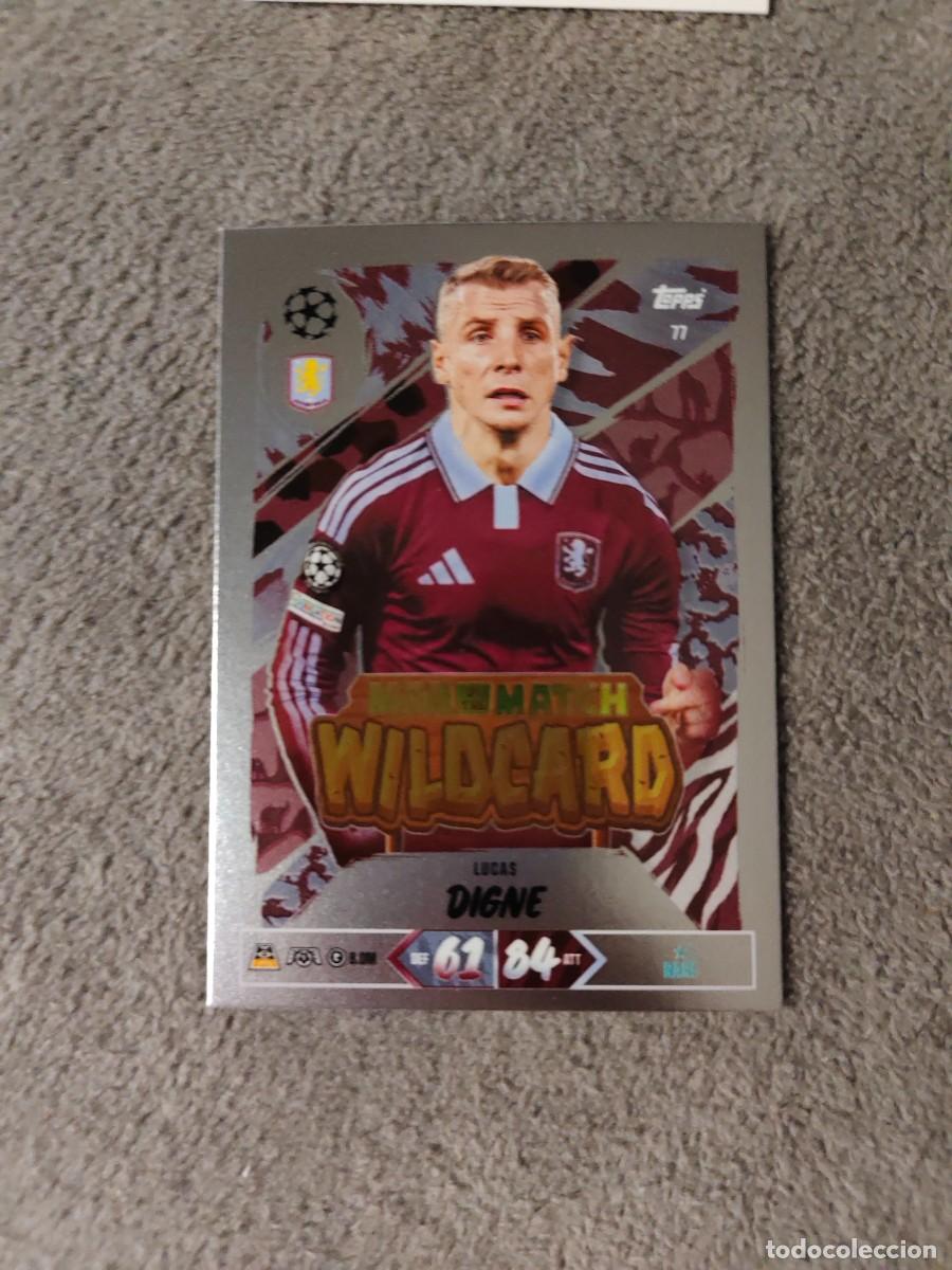 Cromos de f&uacute;tbol: 77 MATCH ATTAX 26/27 LUCAS DIGNE ASTON VILLA MAN OF THE WILDCARD 2026 2027 TOPPS UCC AAU