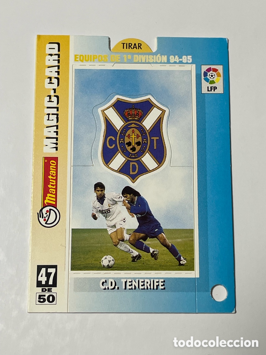 Cromos de f&uacute;tbol: Escudo y plantilla Tenerife 94/95 Matutano Magic Card #47