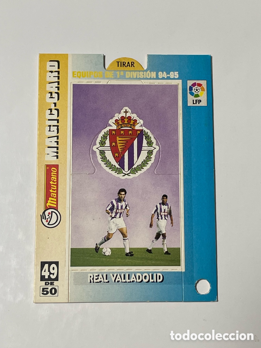 Cromos de f&uacute;tbol: Escudo y plantilla Valladolid 94/95 Matutano Magic Card #49