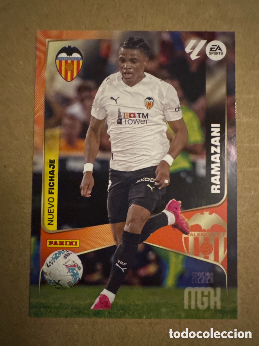 Cromos de f&uacute;tbol: # 484 Ramazani Valencia Nuevo Fichaje Tercera 3 edici&oacute;n Megacracks 25 26 2025 2026 3&ordf; MGK