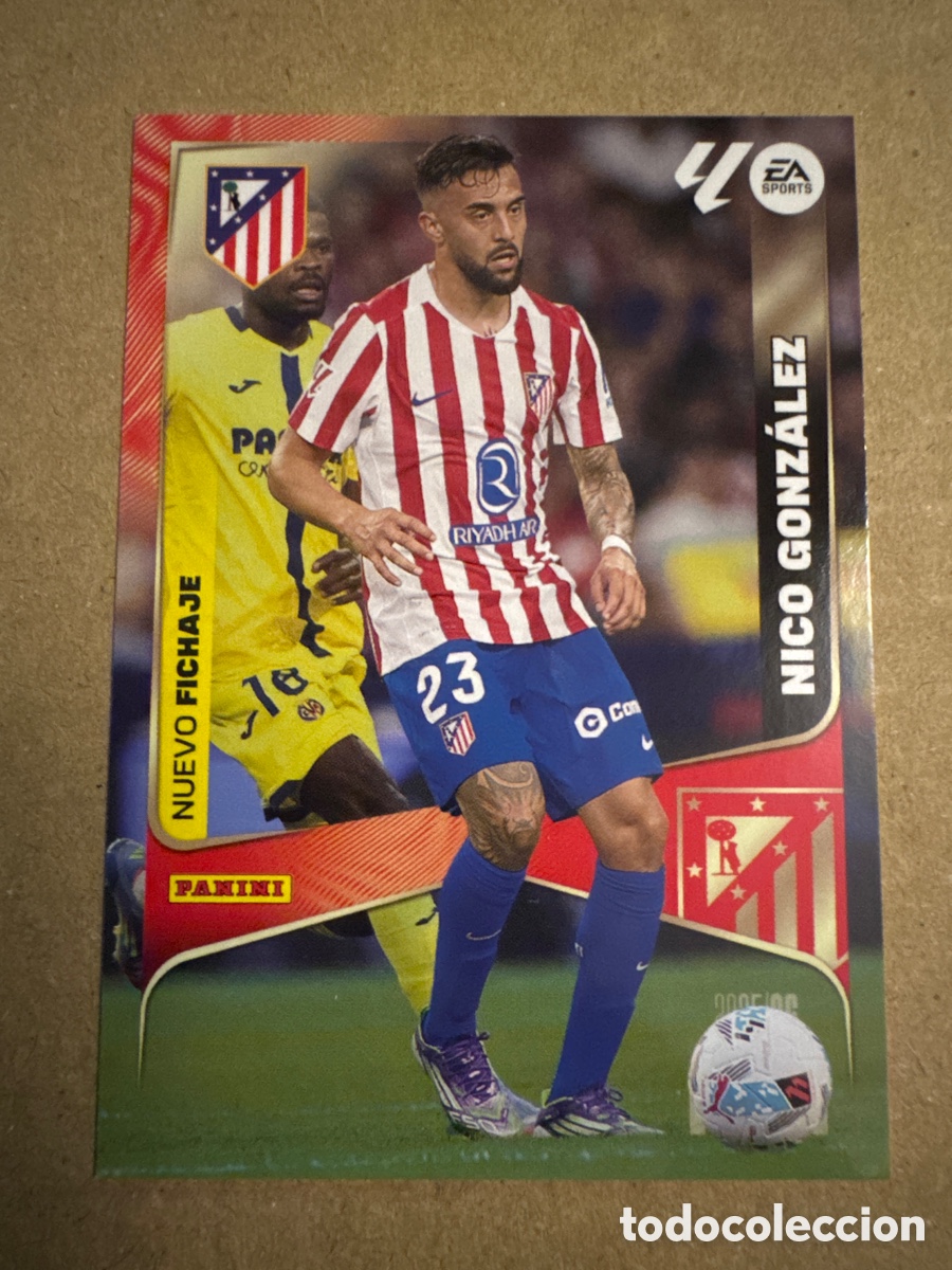 Cromos de f&uacute;tbol: # 504 Nico Gonz&aacute;lez Atl&eacute;tico de Madrid Nuevo Fichaje Tercera 3 edici&oacute;n Megacracks 25 26 2025 2026 3&ordf;