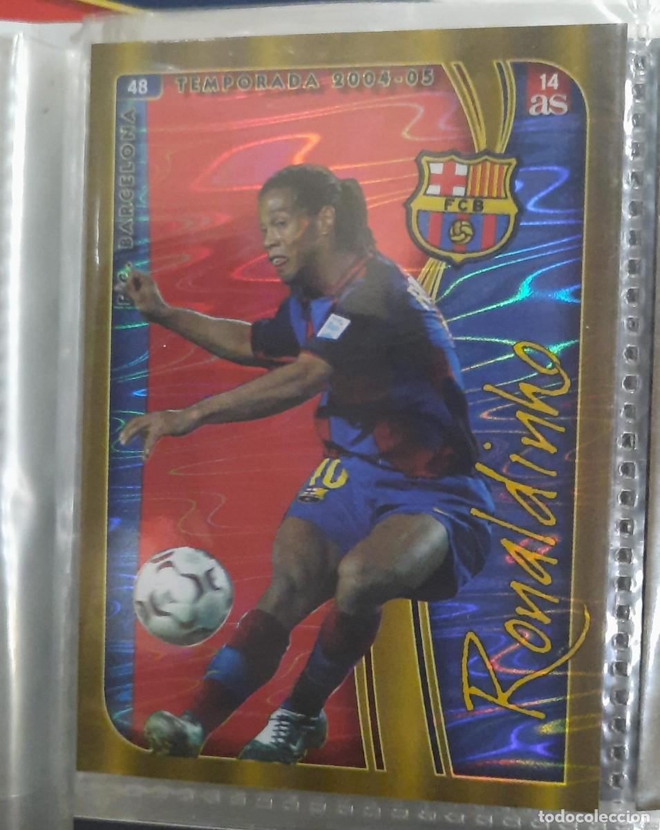 Cromos de f&uacute;tbol: Cromo Ronaldinho N&ordm; 48 (AS 14) Mundicromo 2004-05 Bar&ccedil;a - Impecable