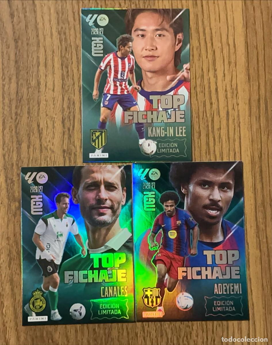 Cromos de f&uacute;tbol: Lote Top Fichaje Edici&oacute;n Limitada Megacracks 2026/27 Kang-In Lee Canales Adeyemi