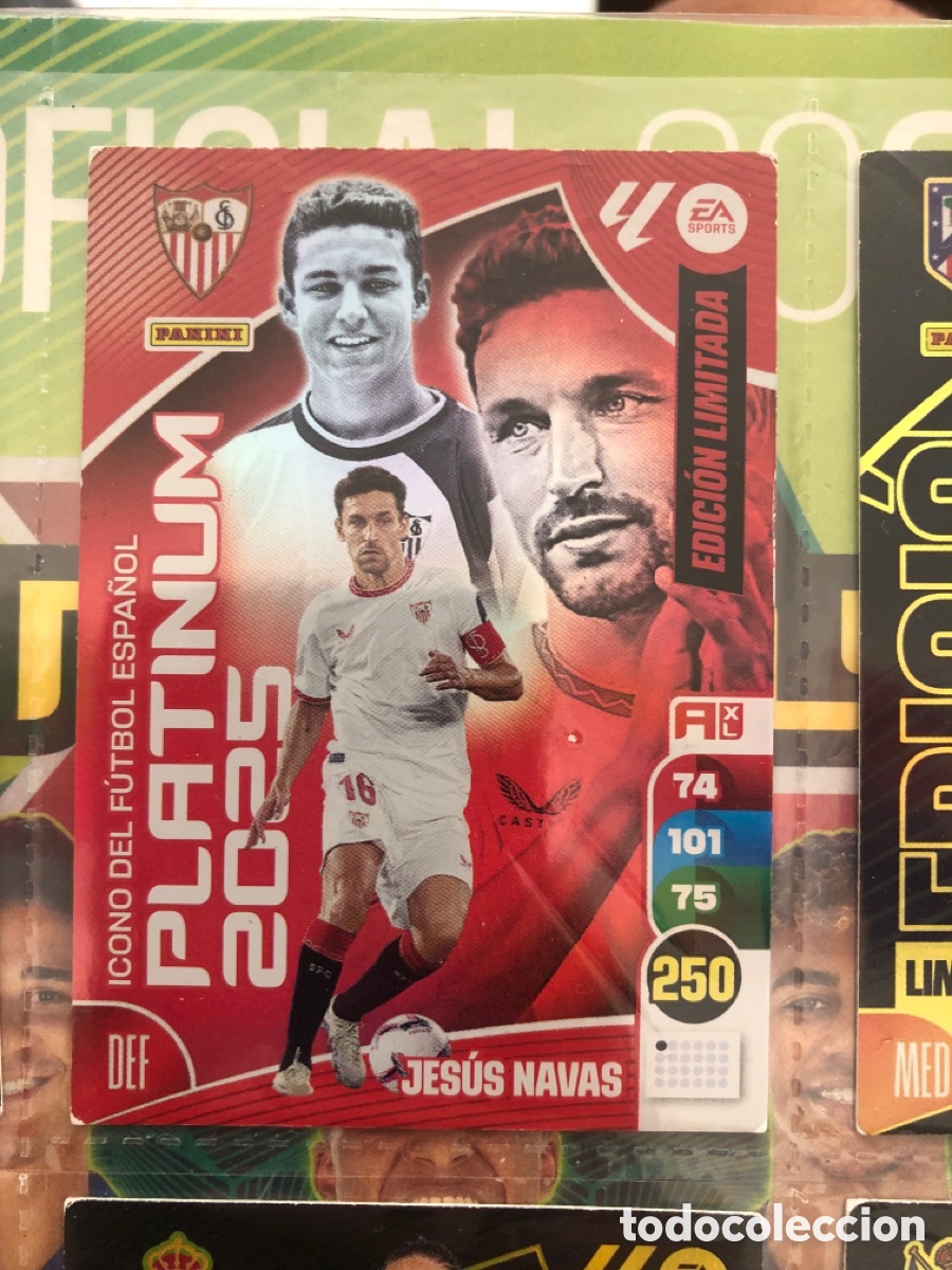 Cromos de f&uacute;tbol: Adrenalyn 2024 2025 24 25 panini Jes&uacute;s Navas platinum 2025 edici&oacute;n limitada Sevilla