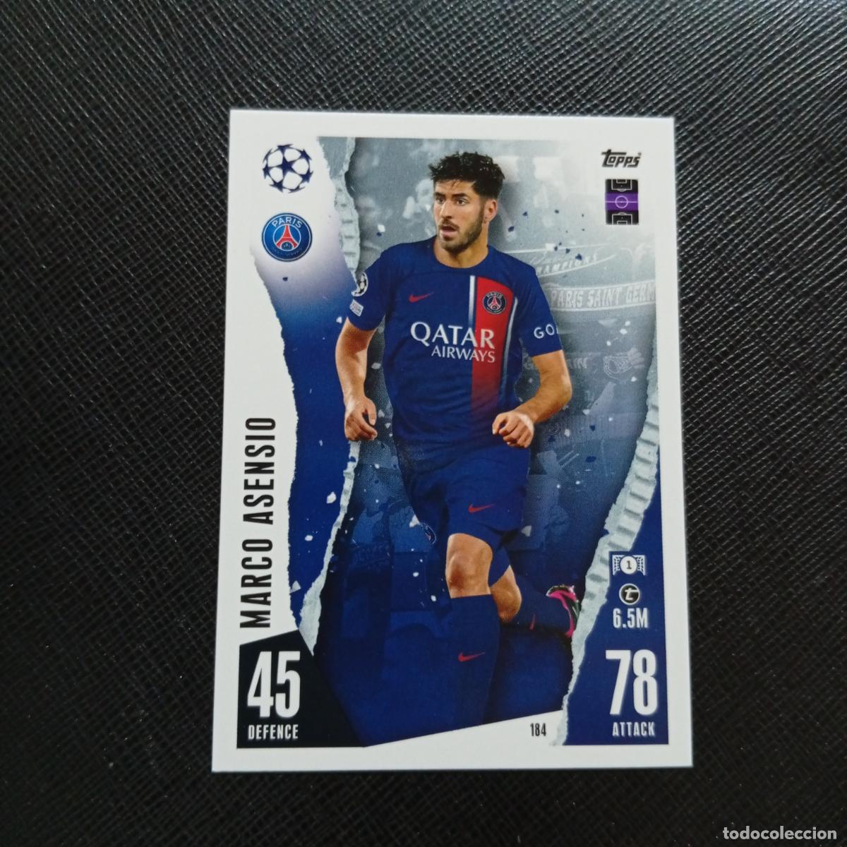 Cromos de f&uacute;tbol: 184 MARCO ASENSIO PSG TOPPS MATCH ATTAX 2023 2024 FUTBOL CROMO 23 24 - A217 PG21