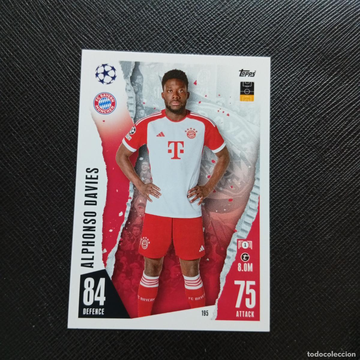 Cromos de f&uacute;tbol: 195 ALPHONSO DAVIES BAYERN MUNICH TOPPS MATCH ATTAX 2023 2024 FUTBOL CROMO 23 24 - A217 PG22
