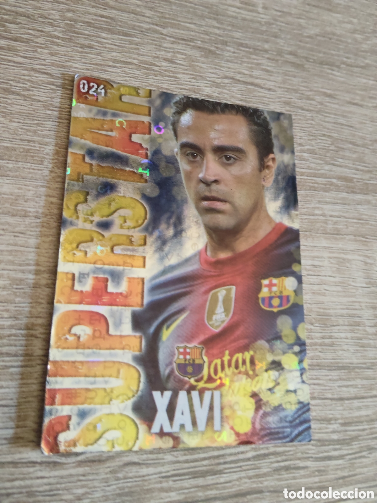 Football Stickers: Mundicromo las fichas de la liga 2014 24 Xavi Superstar fondo letras