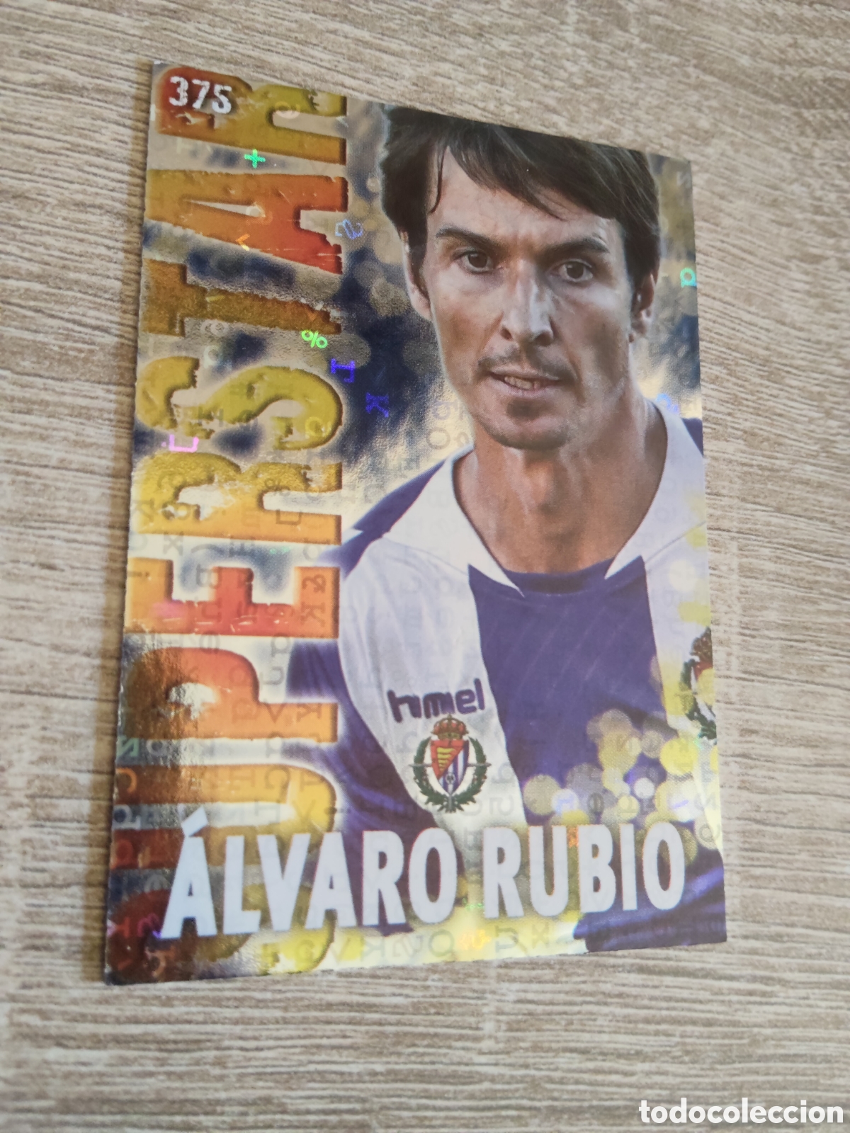Fu&szlig;ball-Sticker: Mundicromo las fichas de la liga 2014 375 &Aacute;lvaro Rubio Real Valladolid super Star fondo letras