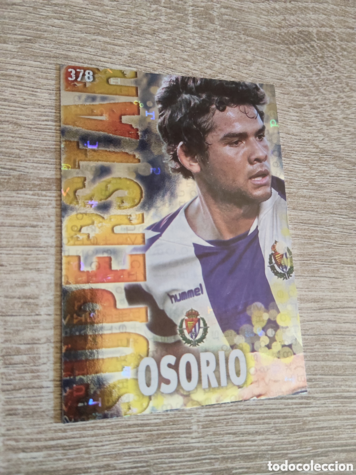 Cromos de f&uacute;tbol: Mundicromo las fichas de la liga 2014 378 Osorio Real Valladolid super Star fondo letras