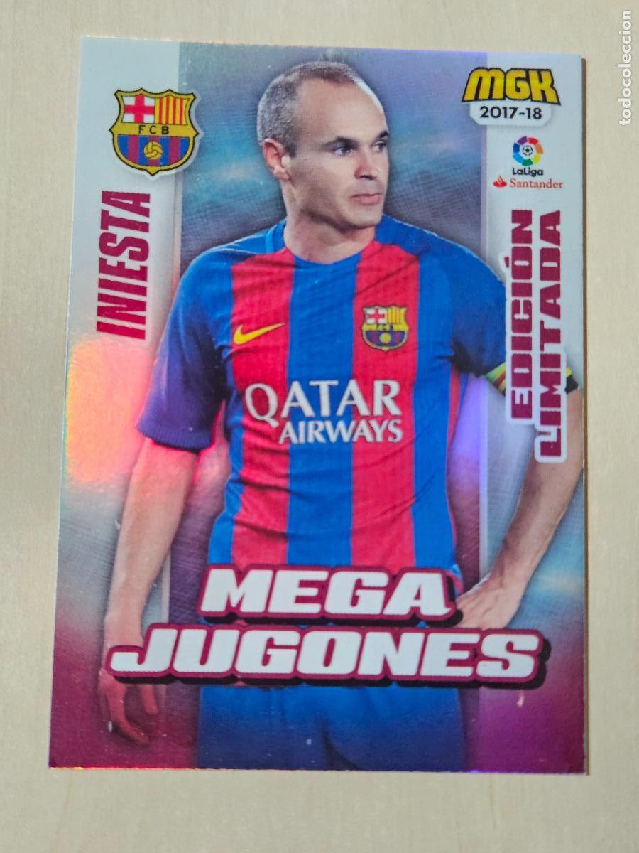 Figurine di Calcio: CROMO N&ordm; 94B INIESTA - MEGACRACKS 2017 18 - BARCELONA - MEGA JUGONES EDICION LIMITADA