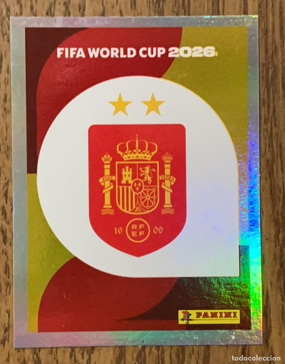 Fu&szlig;ball-Sticker: Cromo Escudo Espa&ntilde;a ESP 1 BIS Actualizaci&oacute;n Septiembre 2 Estrellas Panini FIFA World Cup 2026