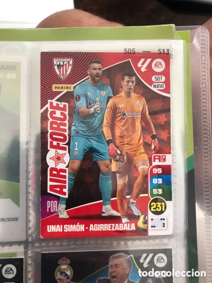 Cromos de f&uacute;tbol: Adrenalyn 2024 2025 24 25 panini Unai Sim&oacute;n Agirrezabala nuevo Air force n&deg; 507 Athletic Bilbao