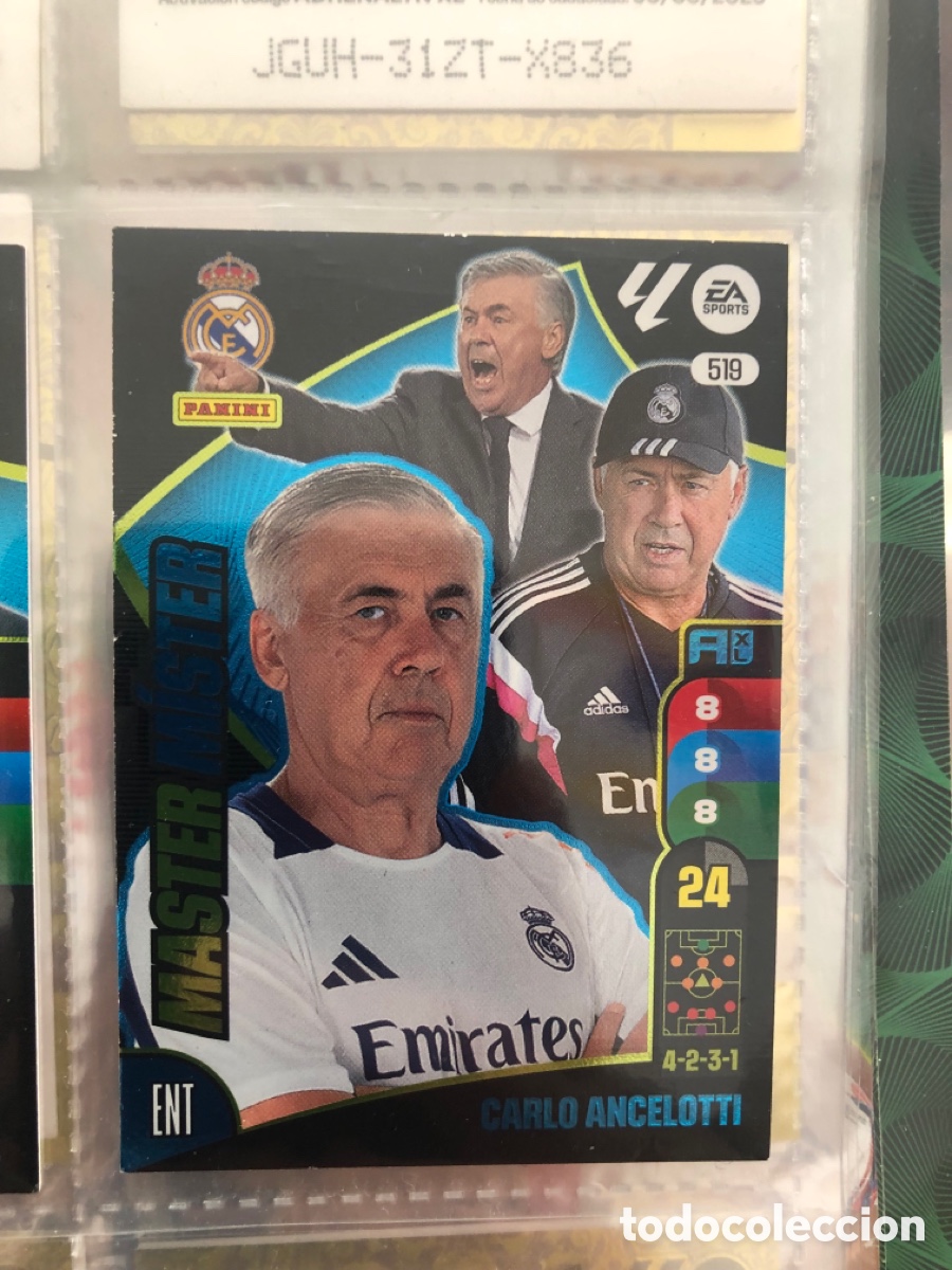 Football Stickers: Ancelotti Master Mister n&uacute;mero 519 Del Real Madrid cromo adrenalyn XL 24-25 2024-2025