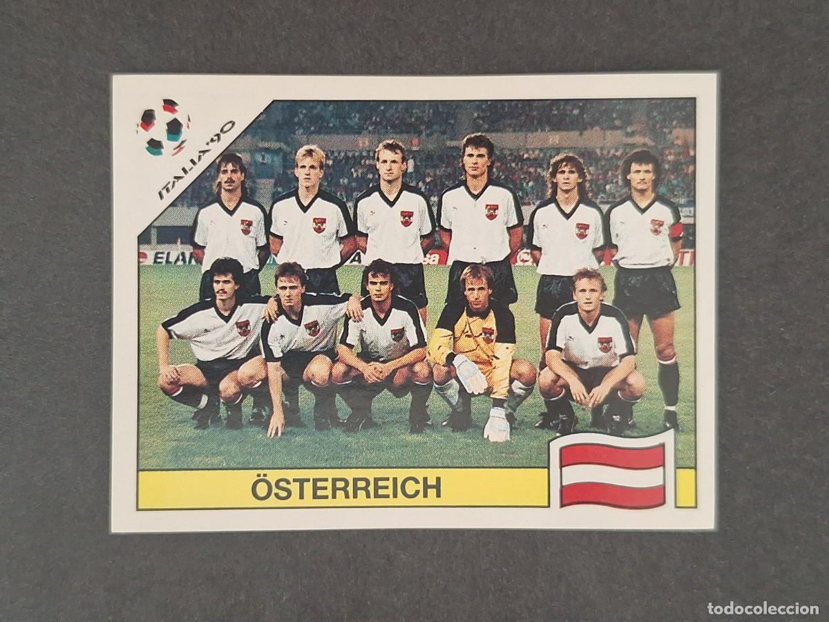 Cromos de f&uacute;tbol: L3 EQUIPO ALINEACION SELECCION AUSTRIA 60 MUNDIAL ITALIA 90 1990 PANINI NUNCA PEGADO SIN PEGAR