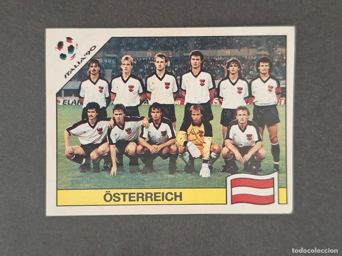 Cromos de f&uacute;tbol: L3 EQUIPO ALINEACION SELECCION AUSTRIA 60 MUNDIAL ITALIA 90 1990 PANINI NUNCA PEGADO SIN PEGAR