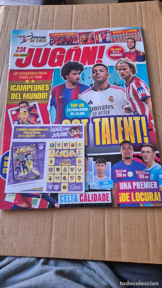 Cromos de f&uacute;tbol: LOTE LIGA ESTE 2026 2027 CROMOS CONMEMORATIVOS Y REVISTA JUGON 234 CON SUS POSTERS