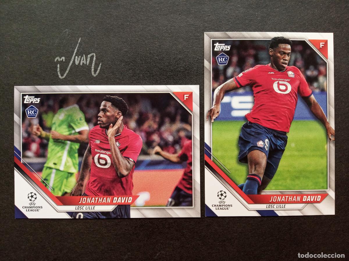 Cromos de f&uacute;tbol: LOTE BASE+ IMAGE VARIATION ROOKIE JONATHAN DAVID LILLE ATLETICO MADRID 26 27⚽ TOPPS&reg; 2021 2022 21 22
