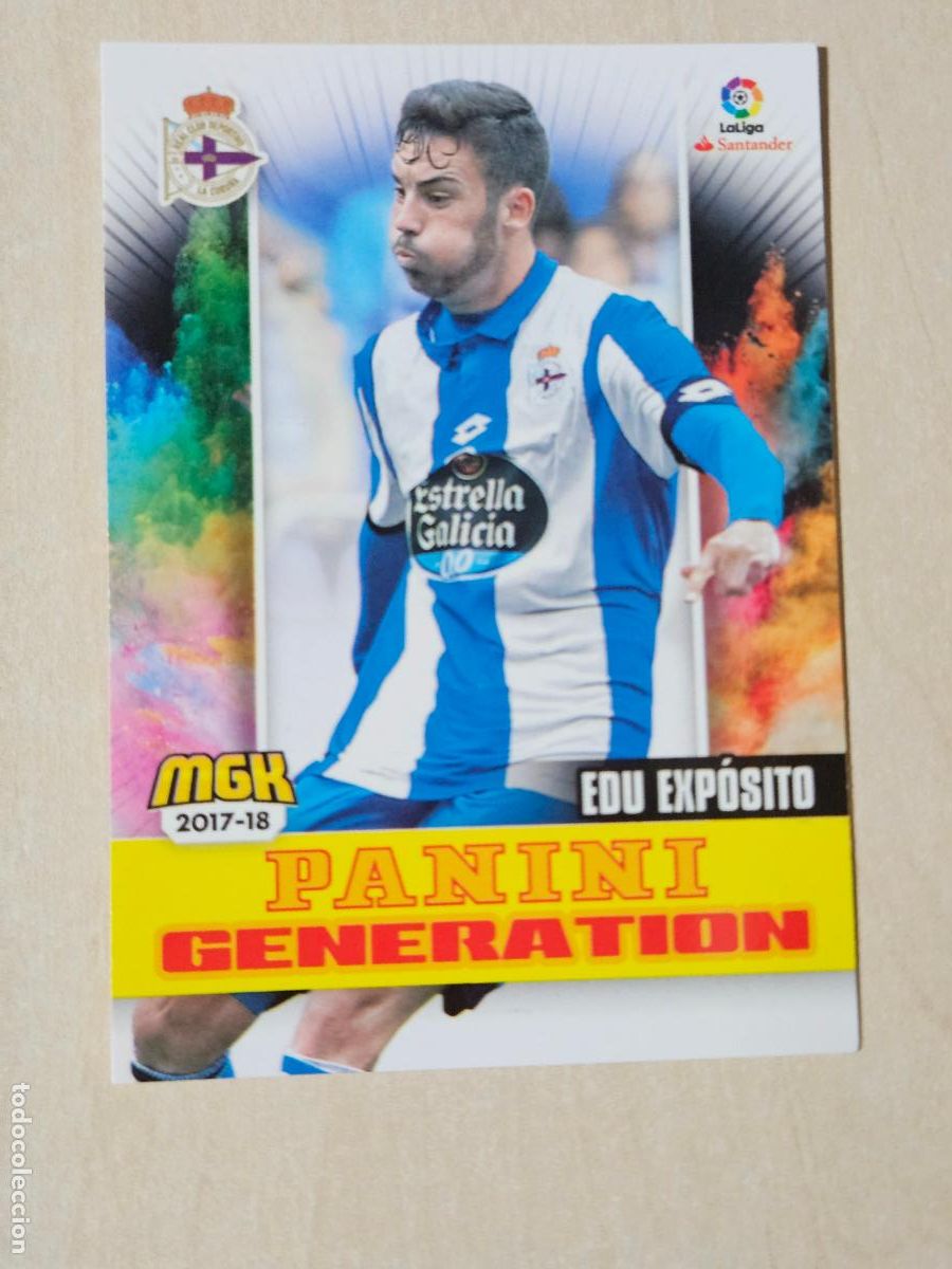 Cromos de Futebol: CROMO N&ordm; 189 EDU EXPOSITO - MEGACRACKS 2017 18 - DEPORTIVO DE LA CORU&Ntilde;A - PANINI GENERATION