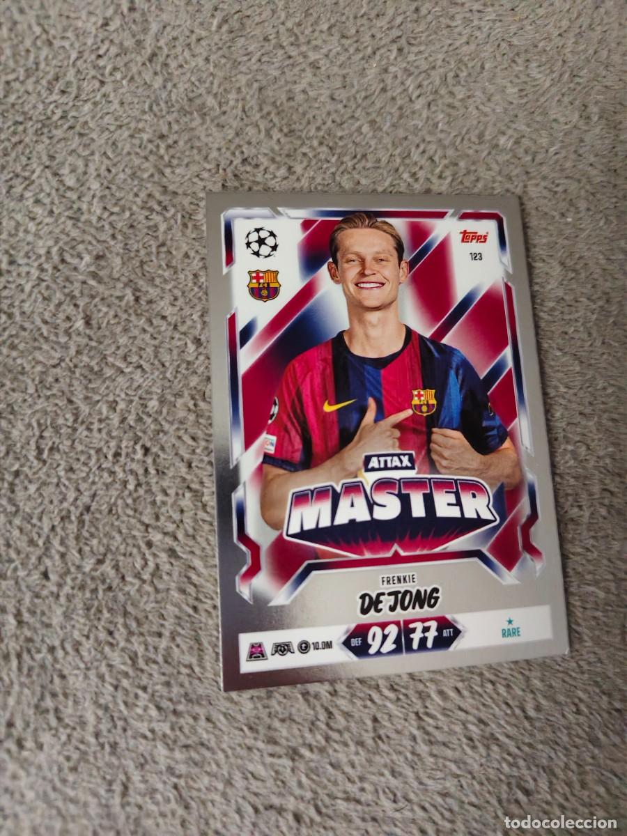 Cromos de f&uacute;tbol: 123 MATCH ATTAX 26/27 FRENKIE DE JONG BARCELONA MASTER 2026 2027 TOPPS UCC AAU