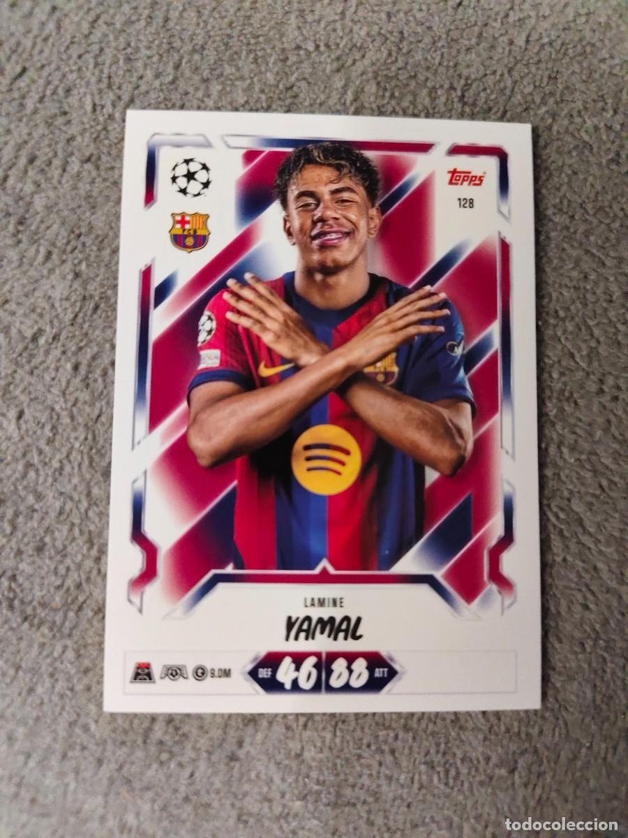 Fu&szlig;ball-Sticker: 128 MATCH ATTAX 26/27 LAMINE YAMAL BARCELONA BASE CARD 2026 2027 TOPPS UCC AAU