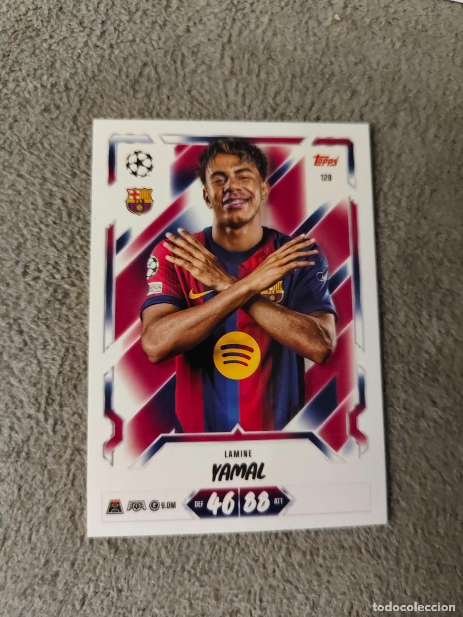 Fu&szlig;ball-Sticker: 128 MATCH ATTAX 26/27 LAMINE YAMAL BARCELONA BASE CARD 2026 2027 TOPPS UCC AAU