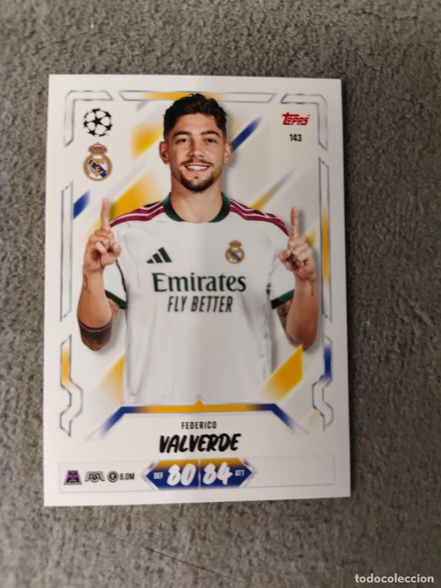 Cromos de f&uacute;tbol: 143 MATCH ATTAX 26/27 FEDERICO VALVERDE REAL MADRID CF BASE CARD 2026 2027 TOPPS UCC AAU