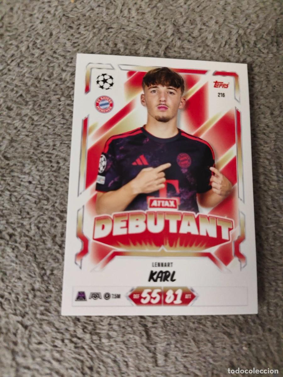 Fu&szlig;ball-Sticker: 216 MATCH ATTAX 26/27 LENNART KARL FC BAYERN MUNCHEN MUNICH DEBUTANT 2026 2027 TOPPS UCC AAU