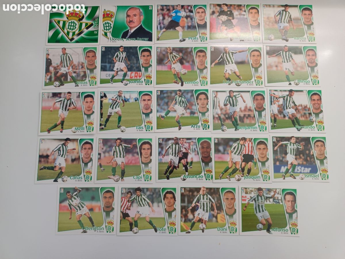 Cromos de f&uacute;tbol: ESTE 2004-2005 24 CROMOS REAL BETIS BALOMPIE.EXCELENTE ESTADO SIN PEGAR