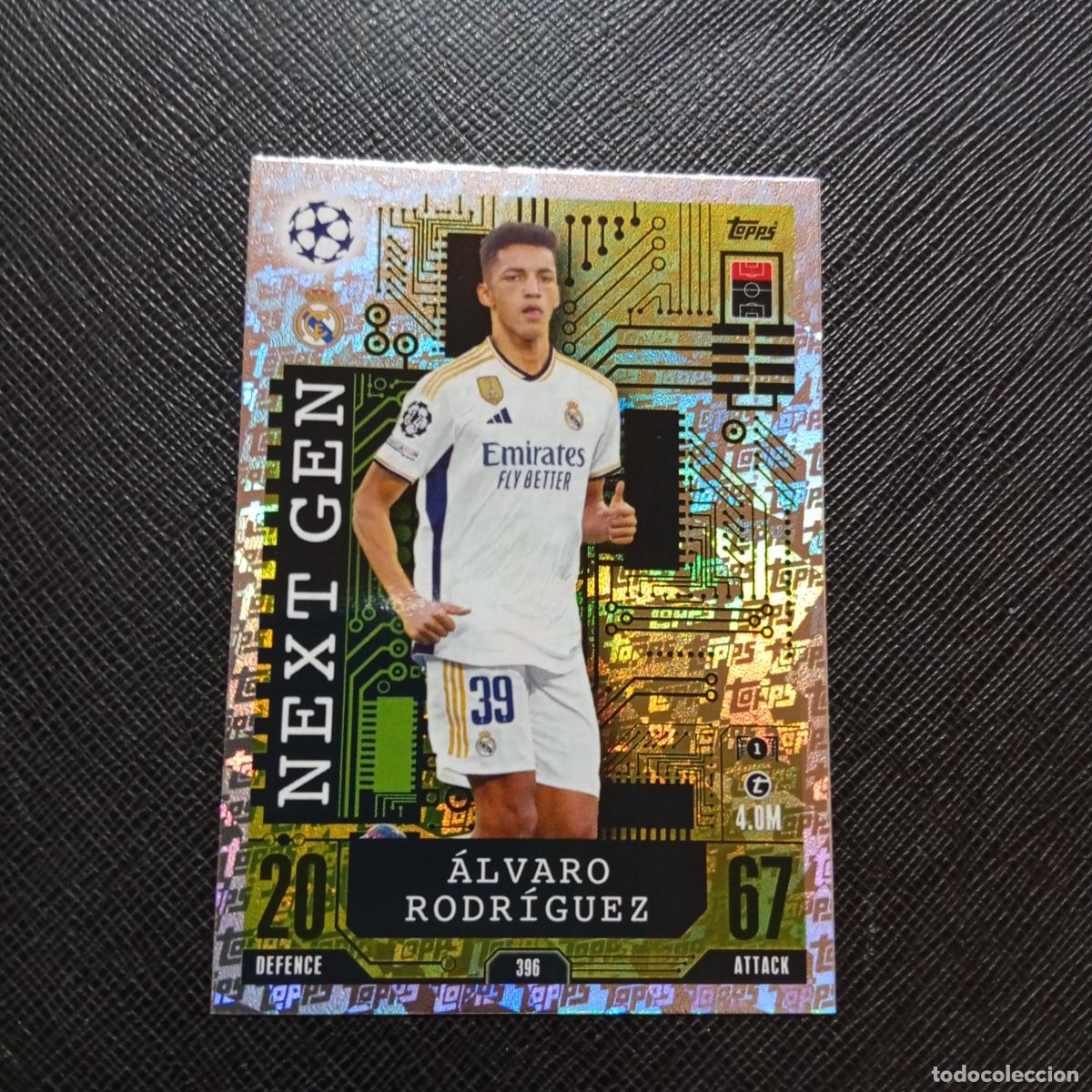 Cromos de f&uacute;tbol: 396 ALVARO RODRIGUEZ REAL MADRID TOPPS MATCH ATTAX 2023 2024 FUTBOL CROMO 23 24 - A217 PG44 NEXT GEN