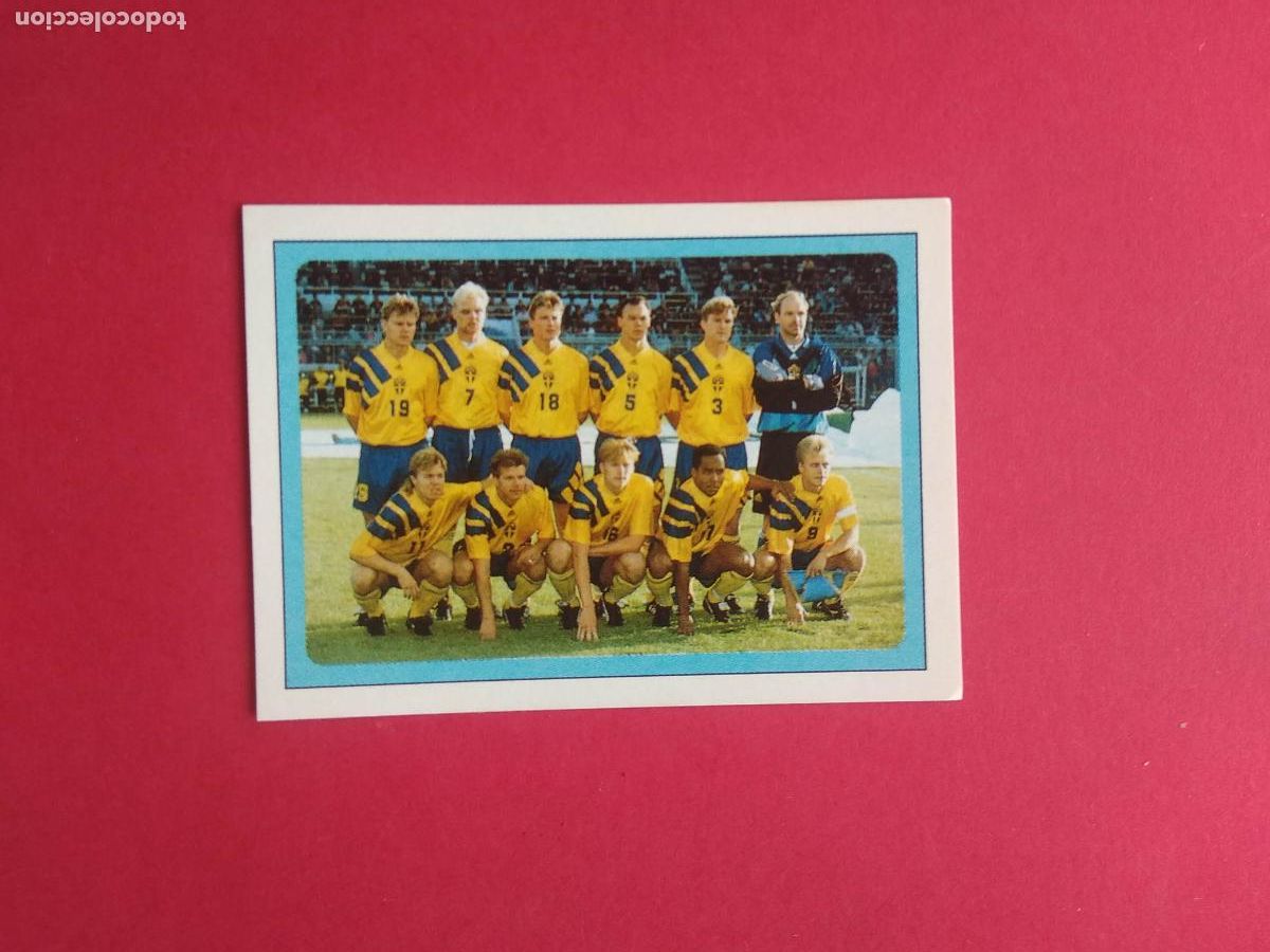 Cromos de f&uacute;tbol: EDICIONES ESTADIO MUNDIAL DE FUTBOL USA 94 1994 CROMO NUNCA PEGADO SUECIA N&ordm; 390 ALINEACION