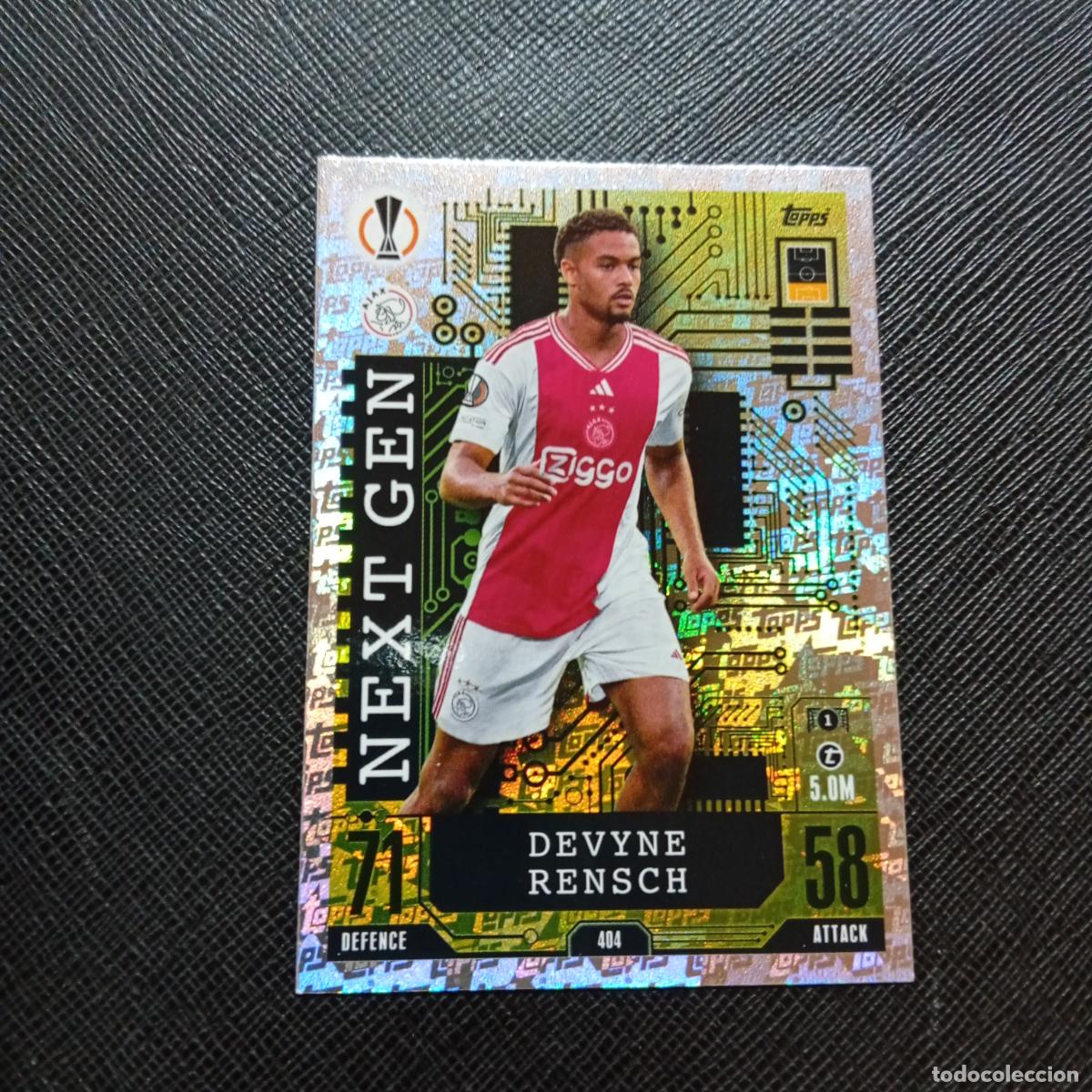 Cromos de f&uacute;tbol: 404 DEVYNE RENSECH AJAX TOPPS MATCH ATTAX 2023 2024 FUTBOL CROMO 23 24 - A217 PG45 NEXT GEN