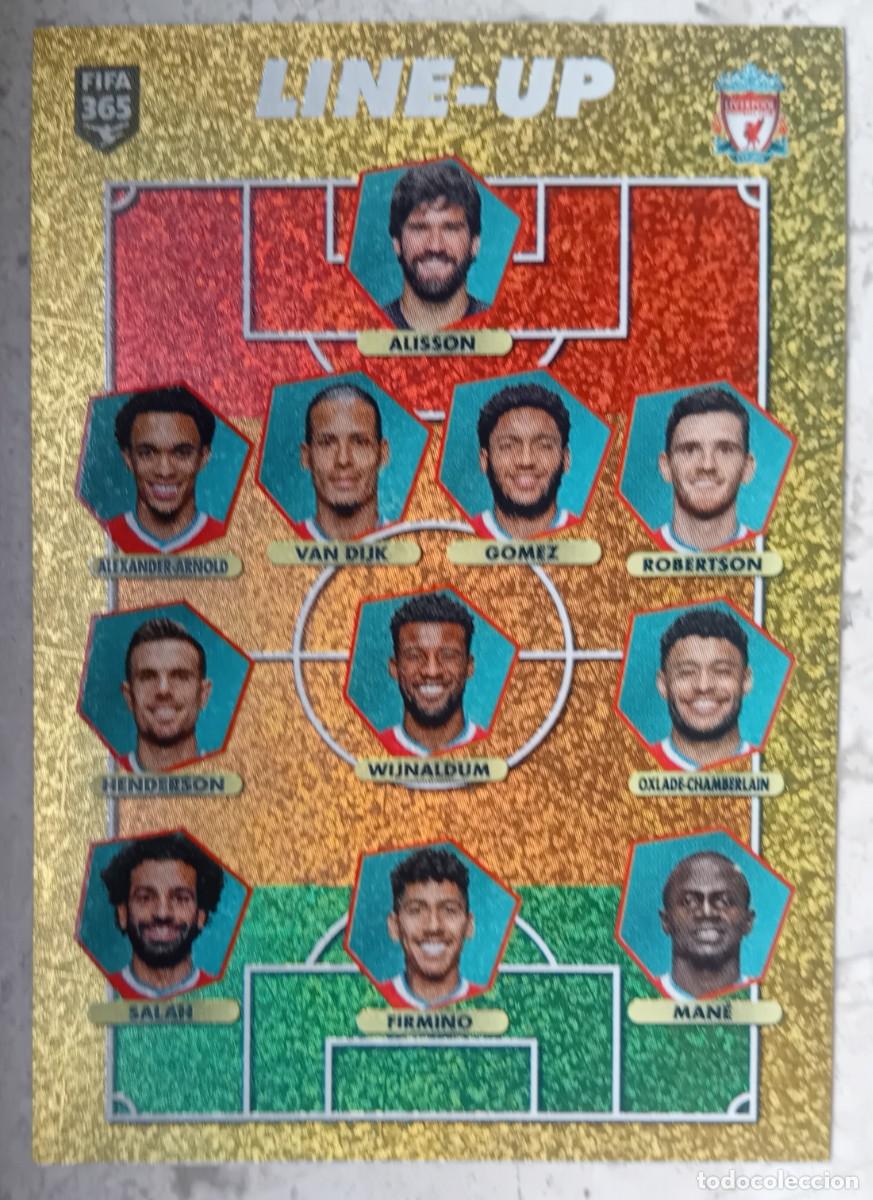Cromos de f&uacute;tbol: Figurina Panini 2020-21 Cromo Fifa 365 2021 Line Up Liverpool n 35 Salah Alexander Arnold