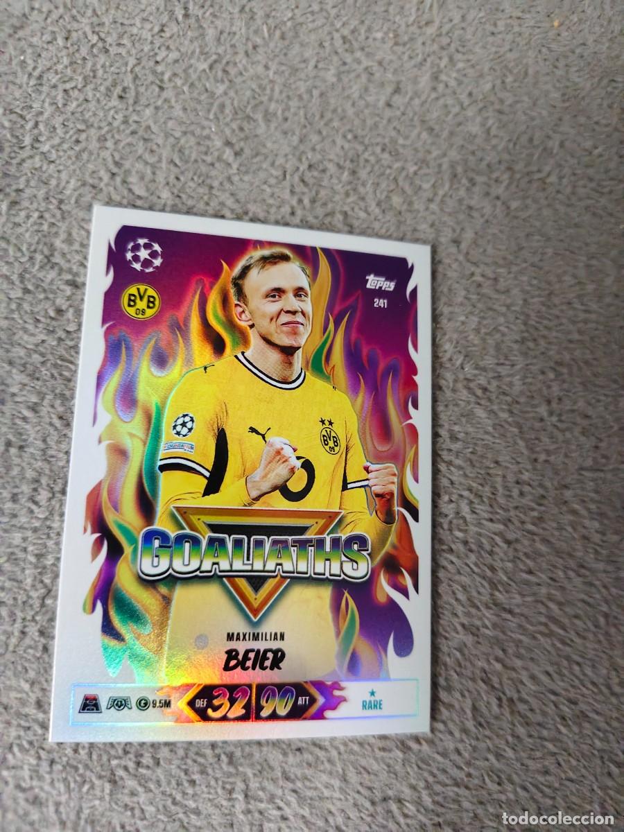 Cromos de f&uacute;tbol: 241 MATCH ATTAX 26/27 MAXIMILIAN BEIER BORUSSIA DORTMUND GOALIATHS 2026 2027 TOPPS UCC AAU