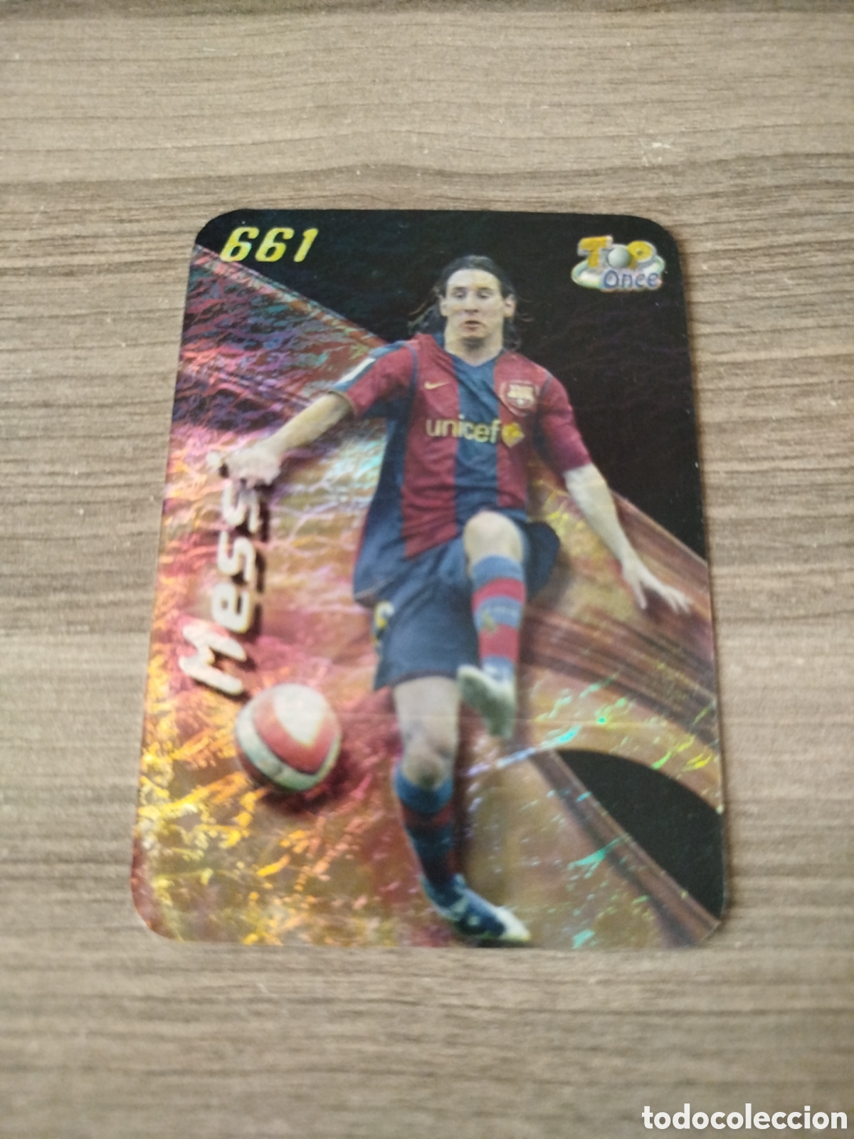 Cromos de f&uacute;tbol: Mundicromo 2007/08.F.C.BARCELONA.MESSI (TOP ONCE,VERSI&Oacute;N JASPEADA).