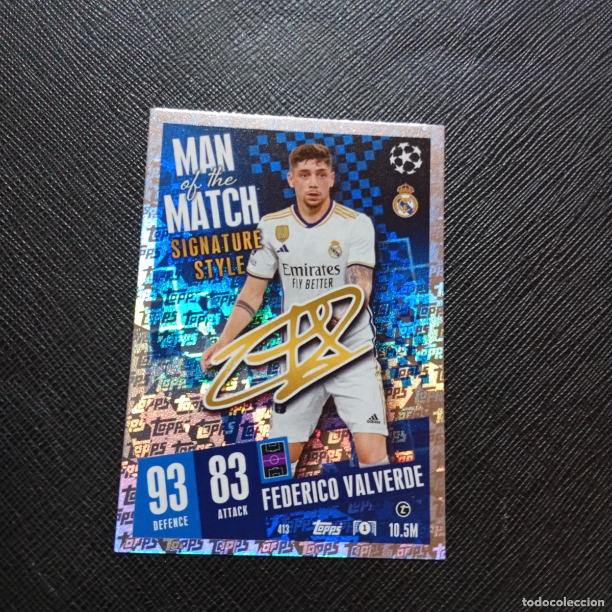 Cromos de f&uacute;tbol: 413 VALVERDE REAL MADRID TOPPS MATCH ATTAX 2023 2024 FUTBOL 23 24 - A217 PG46 MAN OF THE MATCH