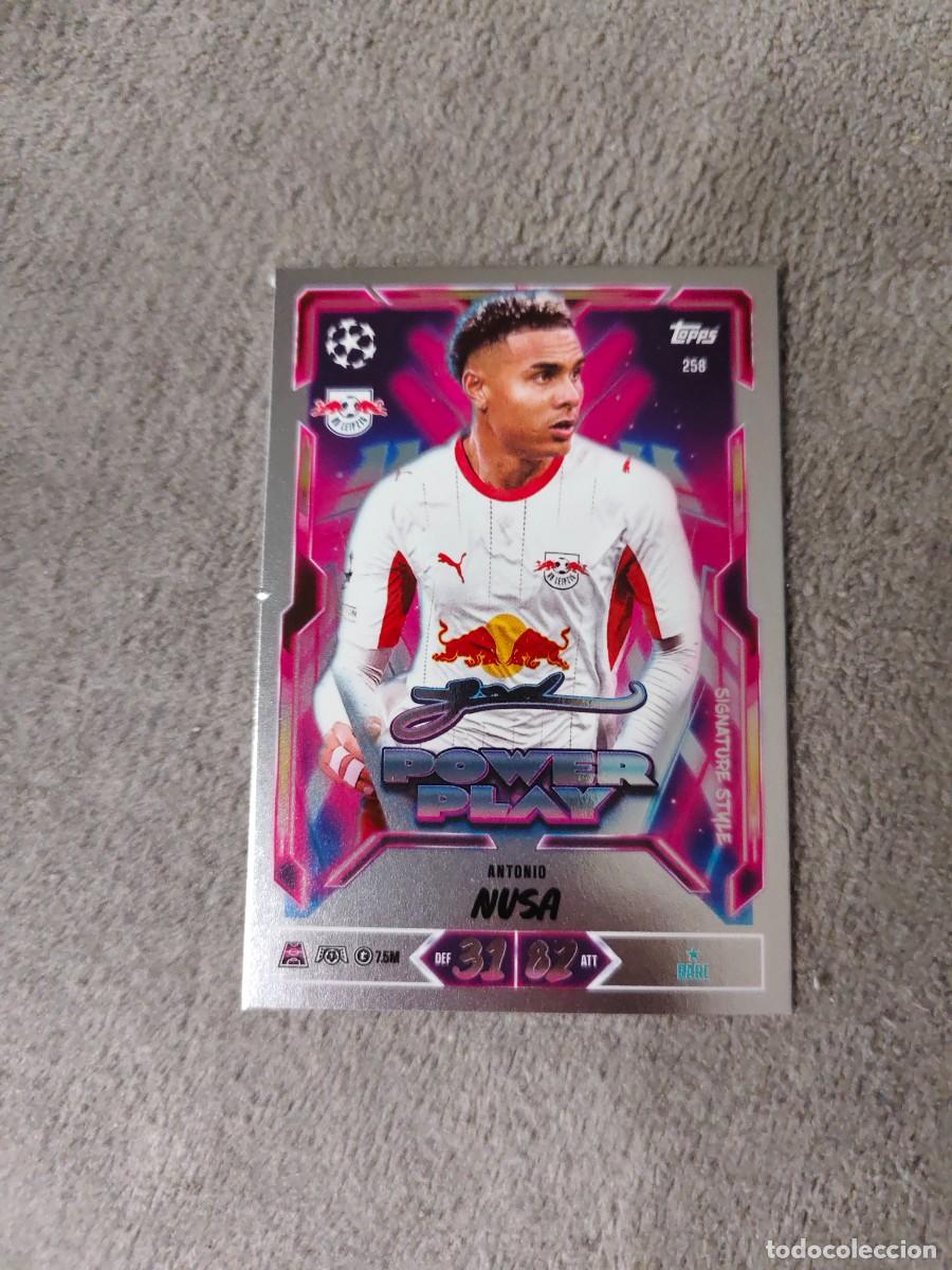 Cromos de f&uacute;tbol: 258 MATCH ATTAX 26/27 ANTONIO NUSA RB LEIPZIG POWER PLAY SIGNATURE STYLE 2026 2027 TOPPS UCC AAU