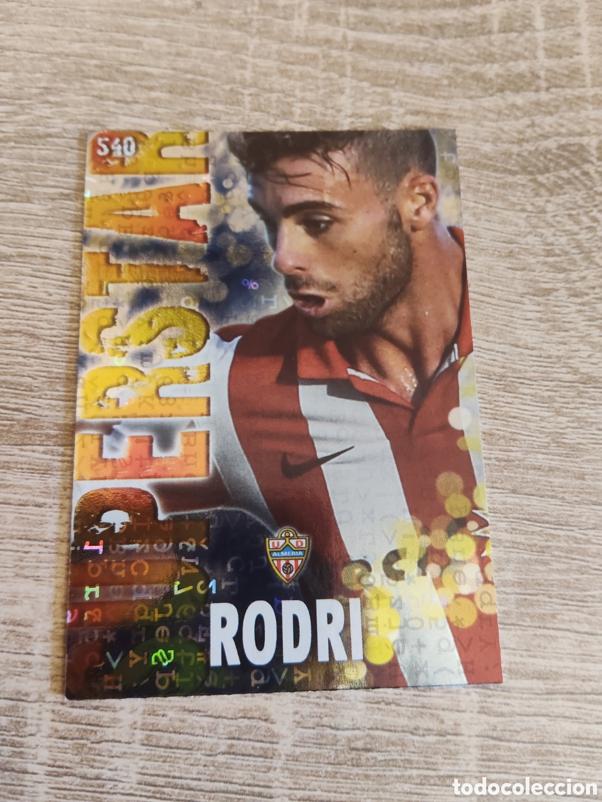 Cromos de f&uacute;tbol: Mundicromo las fichas de la liga 2014 540 Rodri Almer&iacute;a super Star fondo letras