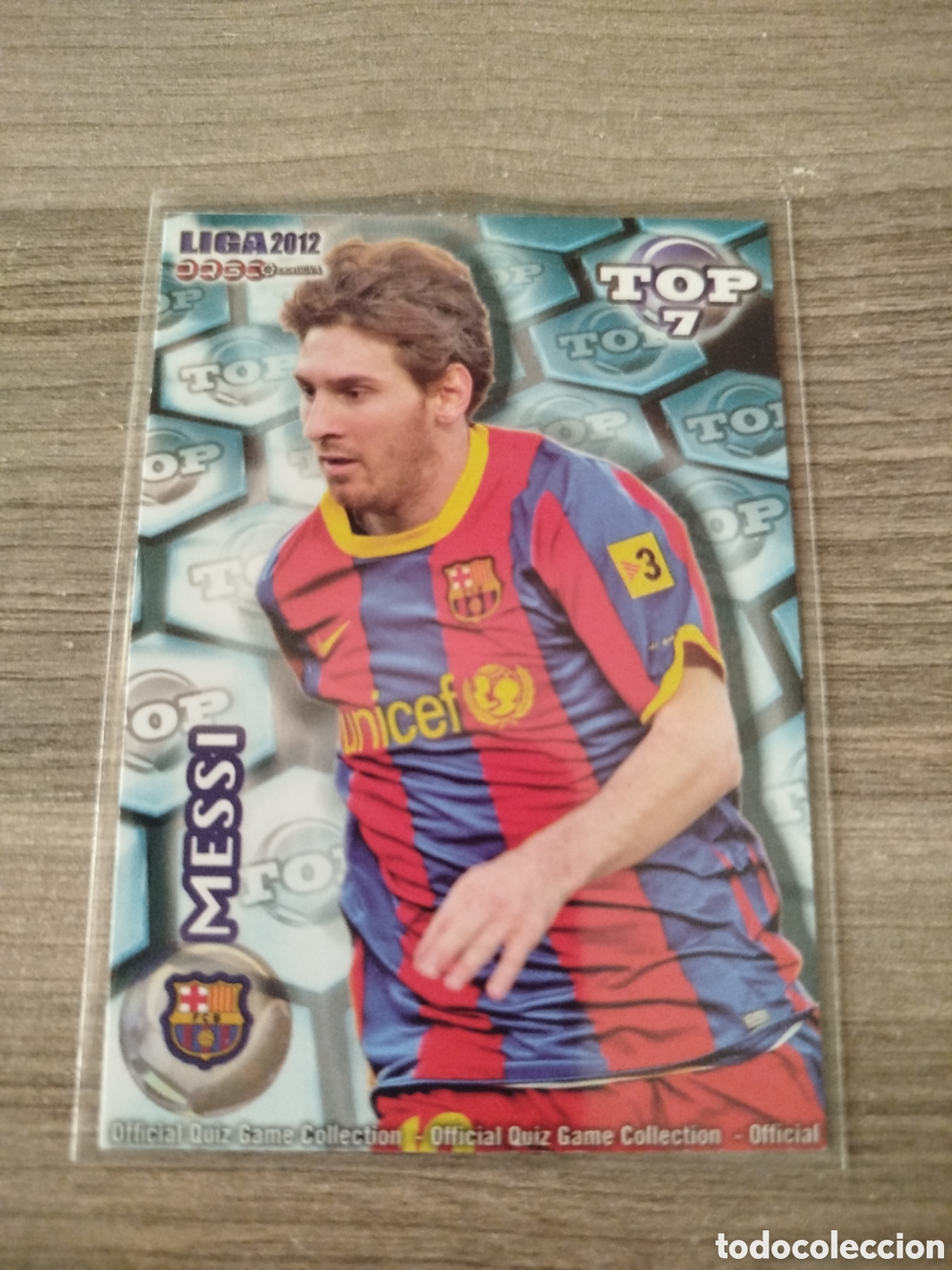 Cromos de f&uacute;tbol: Mundicromo 2011/12.F.C.Barcelona.Messi (TOP 7.VERSI&Oacute;N AZUL MATE).