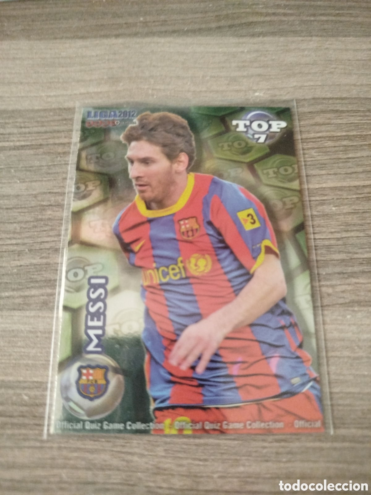 Cromos de f&uacute;tbol: Mundicromo 2011/12.F.C.BARCELONA.MESSI (TOP 7.VERSI&Oacute;N BRILLO VERDE).