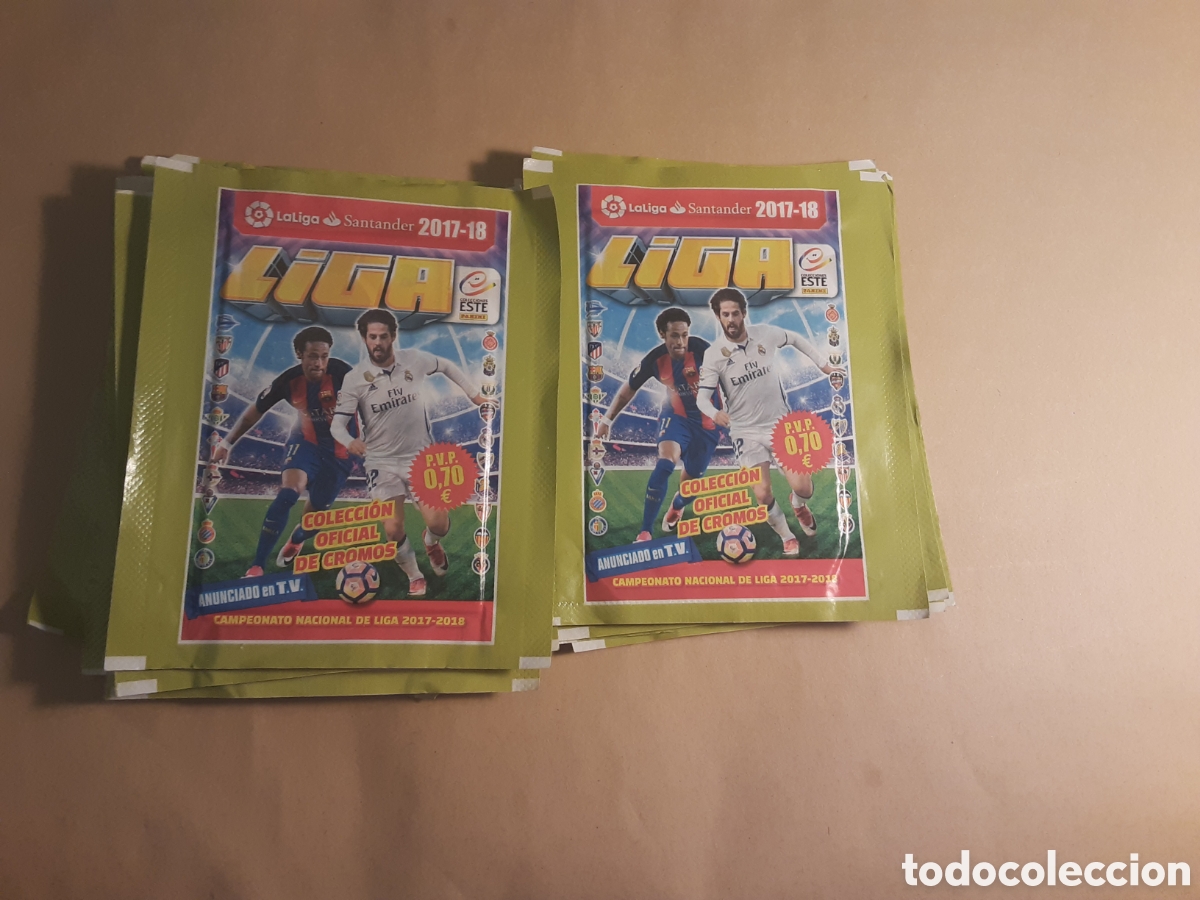Cromos de f&uacute;tbol: Liga del Este 2017/2018 15 sobres sin abrir
