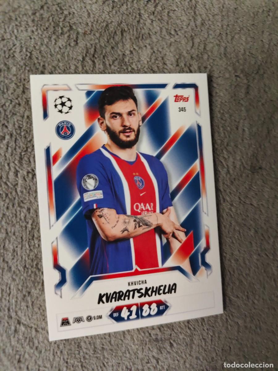 Cromos de f&uacute;tbol: 345 MATCH ATTAX 26/27 KHVICHA KVARATSKHELIA PARIS SAINT-GERMAIN BASE CARD 2026 2027 TOPPS UCC AAU
