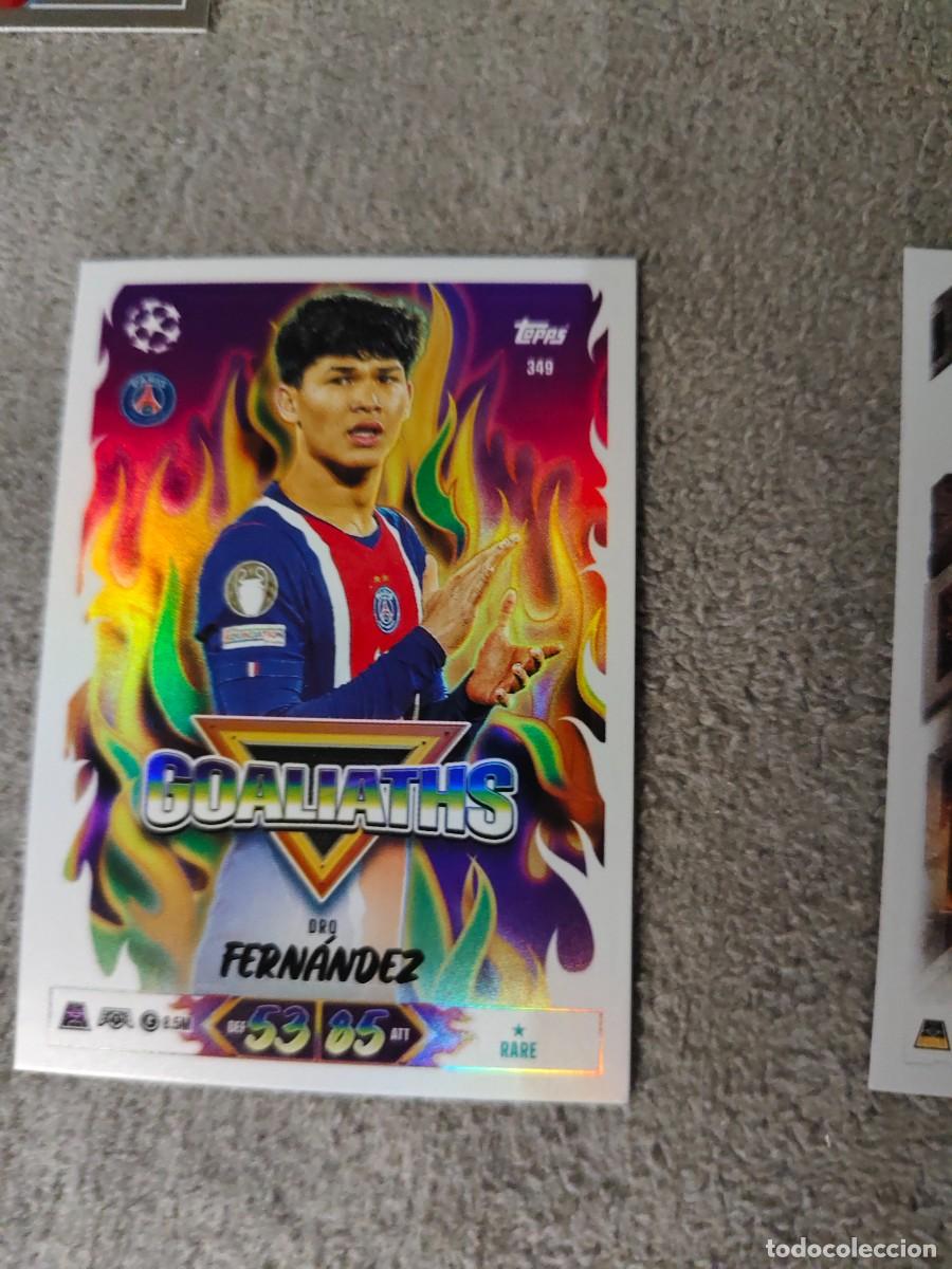 Cromos de f&uacute;tbol: 349 MATCH ATTAX 26/27 DRO FERN&Aacute;NDEZ PARIS SAINT-GERMAIN GOALIATHS 2026 2027 TOPPS UCC AAU