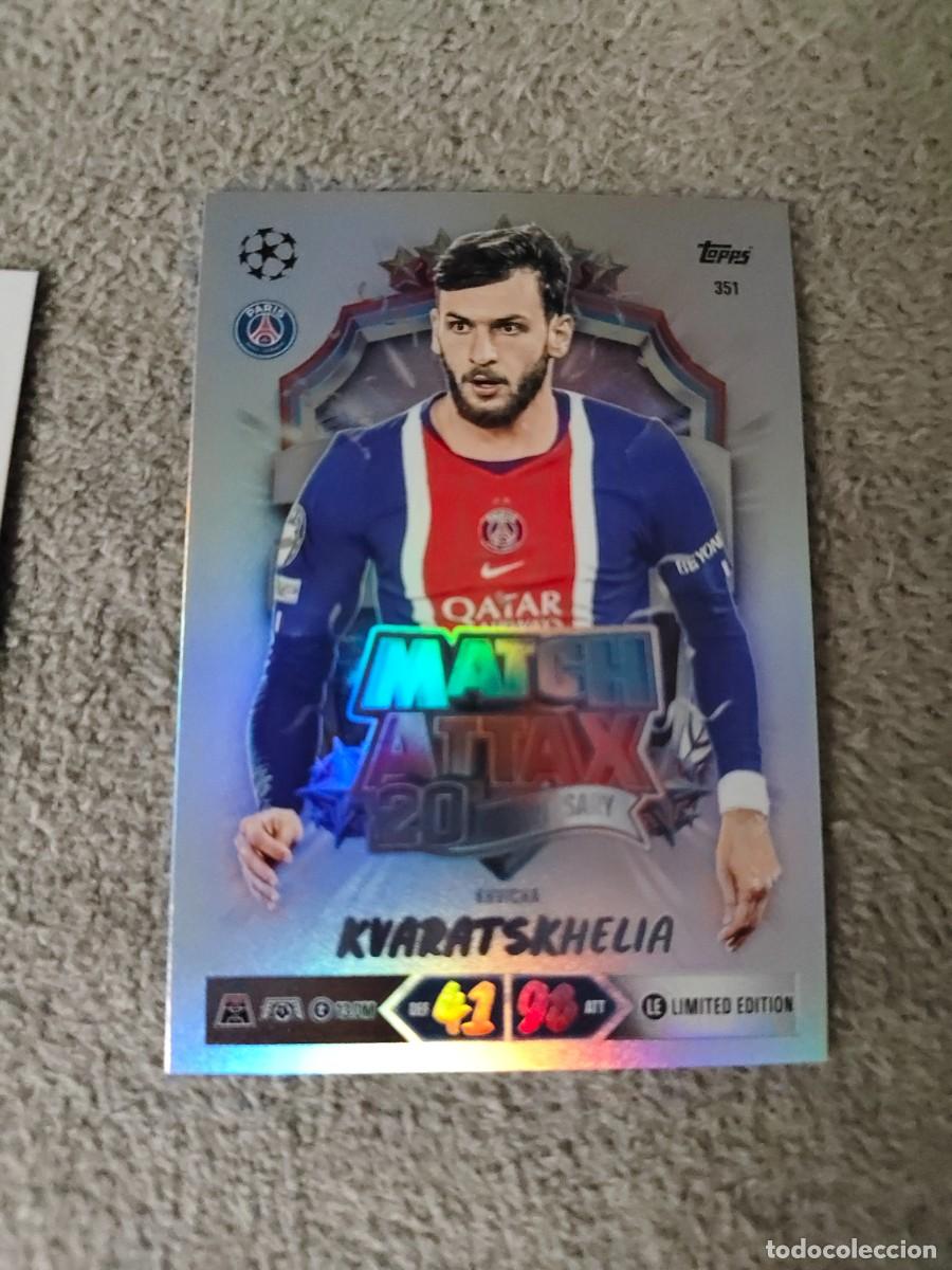 Cromos de f&uacute;tbol: 351 MATCH ATTAX 26/27 KHVICHA KVARATSKHELIA PARIS SAINT-GERMAIN LIMITED EDITION 20 ANNIVERSARY 2026